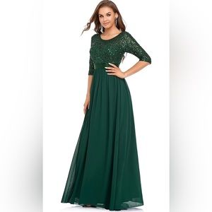 NWOT Green sequin bridesmaids dress